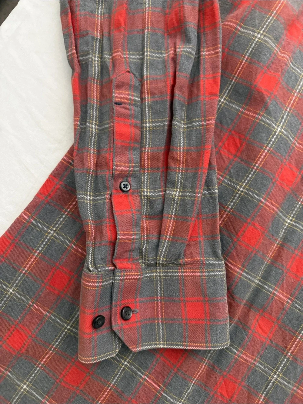 Banana Republic Red & Gray Plaid Button-Down Shirt
